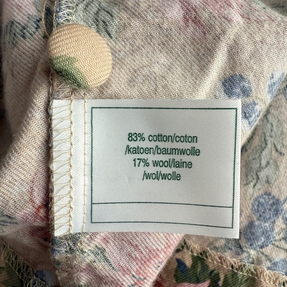 Laura Ashley VTG Cotton Wool Blend Cottage Floral Pinafore Overall Long Dress M - Picture 6 of 9